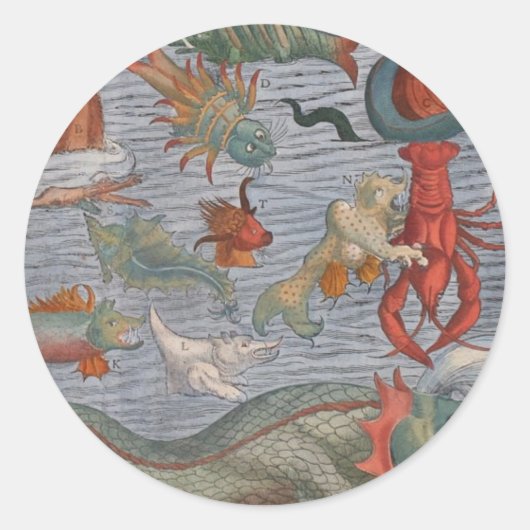 ヴィンテージ海絵画生物 ラウンドシール (正面)