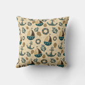 ヴィンテージ海航海のボートといかり クッション (裏面)