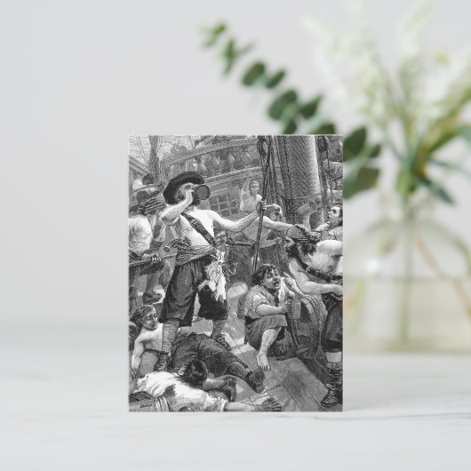 ヴィンテージ海賊が船で飲む招待状 招待状 (スタンド正面)