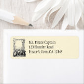 ヴィンテージ海賊と難破した海賊船 ラベル (インサイチュ)