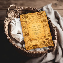 ヴィンテージ海賊の宝地図ベビーシャワー