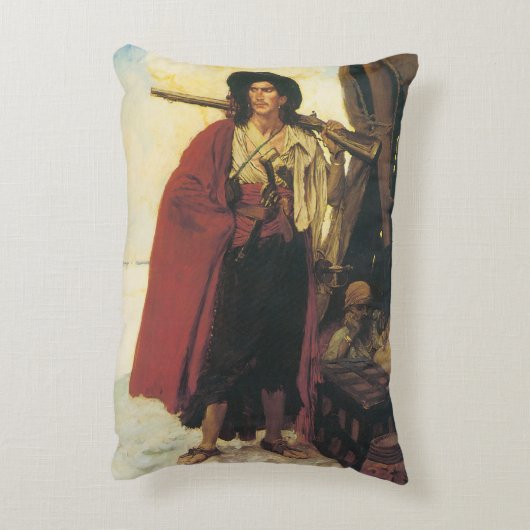 ヴィンテージ海賊の海賊は絵のような男だった アクセントクッション (裏面(縦))