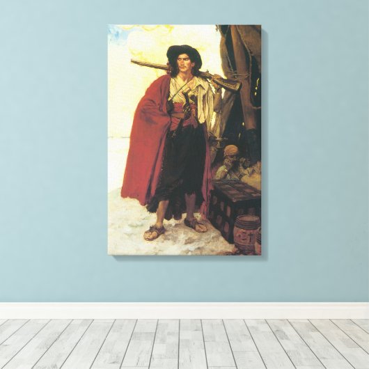 ヴィンテージ海賊の海賊は絵のような男だった キャンバスプリント (インサイチュ (ウッドフロア))