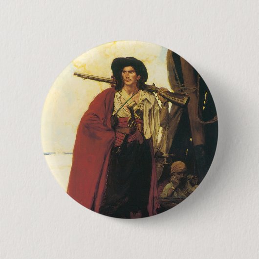 ヴィンテージ海賊の海賊は絵のような男だった 缶バッジ (正面)