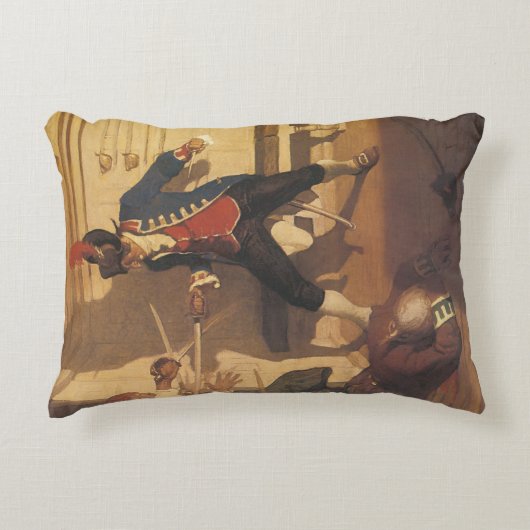 ヴィンテージ海賊キャプテン、NCワイエスによる剣の戦い アクセントクッション (正面)