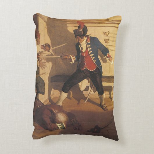 ヴィンテージ海賊キャプテン、NCワイエスによる剣の戦い アクセントクッション (裏面(縦))