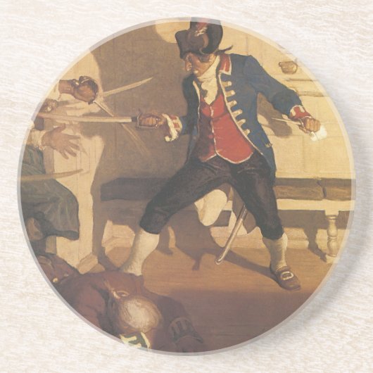 ヴィンテージ海賊キャプテン、NCワイエスによる剣の戦い コースター (正面)