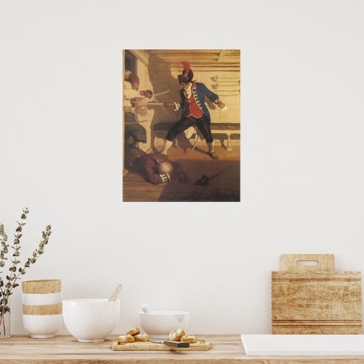 ヴィンテージ海賊キャプテン、NCワイエスによる剣の戦い ポスター (キッチン)