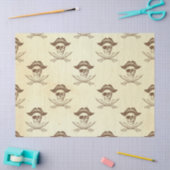 ヴィンテージ海賊スカルとシューズ・オン・クリーム・デコパージュ 薄葉紙 (クラフト)