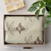 ヴィンテージ海賊スカルとシューズ・オン・クリーム・デコパージュ 薄葉紙 (ギフト)