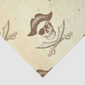 ヴィンテージ海賊スカルとシューズ・オン・クリーム・デコパージュ 薄葉紙 (詳細)