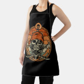 ヴィンテージ海賊スカルクロスボーンズ国旗スタイルハロー エプロン (インサイチュ)