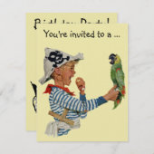 ヴィンテージ海賊チャイルドバースデーパーティーへの招待 招待状 (正面/裏面)