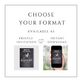 ヴィンテージ海賊ドクロ＆ボーンズ ブラック ハロウィンパーティー 招待状