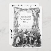 ヴィンテージ海賊バースデーパーティーへの招待 招待状 (正面/裏面)