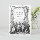 ヴィンテージ海賊バースデーパーティーへの招待 招待状 (スタンド正面)