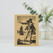 ヴィンテージ海賊女性アンヌボニー ポストカード (スタンド正面)