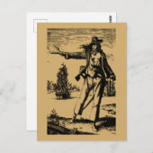 ヴィンテージ海賊女性アンヌボニー ポストカード (正面/裏面)