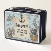 ヴィンテージ海賊宝地図航海のいかり巻 メタルランチボックス (裏面)