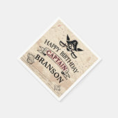 ヴィンテージ海賊宝物地図ハッピーバースデー スタンダードカクテルナプキン (角)