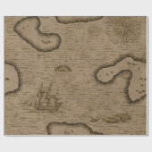 ヴィンテージ海賊宝物地図 ラッピングペーパー (フラット)