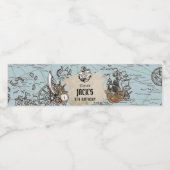 ヴィンテージ海賊宝石地図誕生日のお気に入り ペットボトルラベル (シングルラベル)