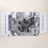 ヴィンテージ海賊帆船 ビーチタオル (正面)