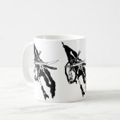 ヴィンテージ海賊旗、ジョリー・ロジャー スカルクロスボーンズ コーヒーマグカップ (正面左)