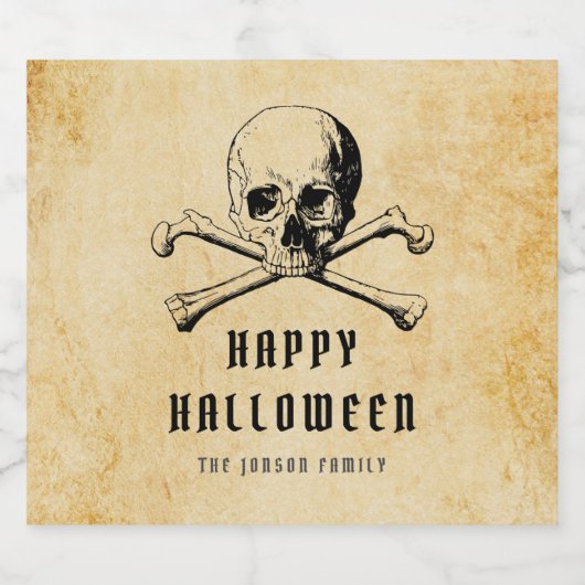 ヴィンテージ海賊版スカル&ボーンズハッピーハローウィン ビールラベル (シングルラベル)