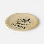 ヴィンテージ海賊版スカル&ボーンズハロウィーン ペーパープレート (アングル)