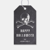 ヴィンテージ海賊版スカル&ボーンズブラックハロウィーン ギフトタグ (正面)