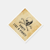 ヴィンテージ海賊版パーティースカル&ボーンズハロウィーン スタンダードカクテルナプキン (角)