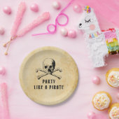 ヴィンテージ海賊版パーティースカル&ボーンズハロウィーン ペーパープレート (パーティー)