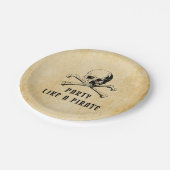 ヴィンテージ海賊版パーティースカル&ボーンズハロウィーン ペーパープレート (アングル)