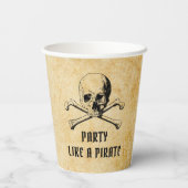 ヴィンテージ海賊版パーティースカル&ボーンズハロウィーン 紙コップ (裏面)