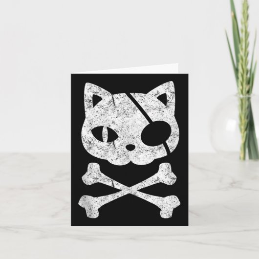 ヴィンテージ海賊猫キッテンハロウィーンスカルクロスボー カード (正面)