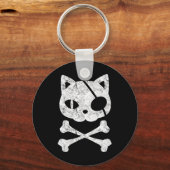 ヴィンテージ海賊猫キッテンハロウィーンスカルクロスボー キーホルダー (正面)