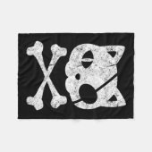 ヴィンテージ海賊猫キッテンハロウィーンスカルクロスボー フリースブランケット (正面(横))