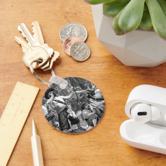 ヴィンテージ海賊船での喧嘩と飲み会 キーホルダー (デスク)