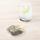 ヴィンテージ海賊船ガレオン・セーリング・オン・ザ・海 コースター (側面)