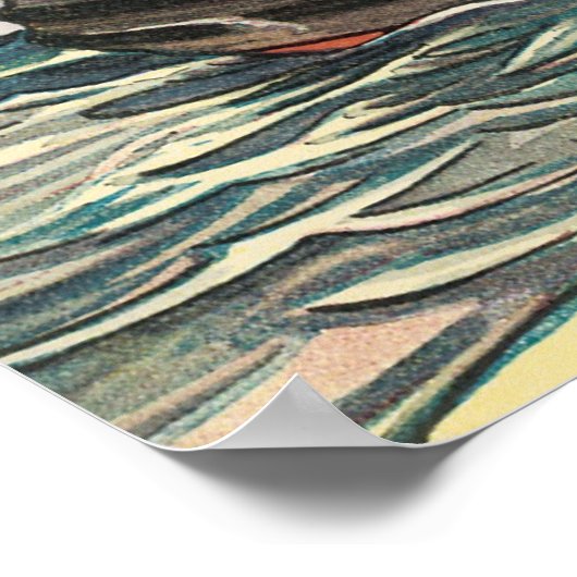 ヴィンテージ海賊船ガレオン・セーリング・オン・ザ・海 ポスター (角)