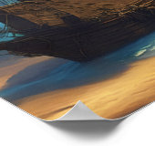 ヴィンテージ海賊船出航ポスター ポスター (角)