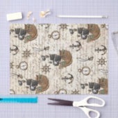 ヴィンテージ海賊船状の切り航海の離 薄葉紙 (クラフト)