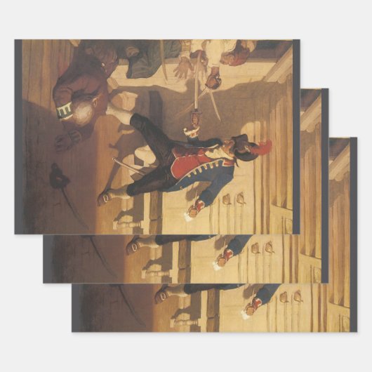 ヴィンテージ海賊船長、剣闘によるNC Wyeth ラッピングペーパーシート (セット)