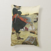 ヴィンテージ海賊、ウィリアム・キッドの宝物埋葬 アクセントクッション (裏面(縦))