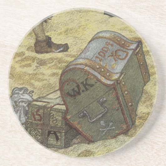 ヴィンテージ海賊、ウィリアム・キッドの宝物埋葬 コースター (正面)