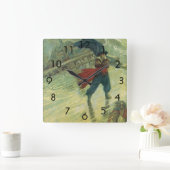 ヴィンテージ海賊、ザ飛んでいるダッチマンバイハワードピレ スクエア壁時計 (ホーム)