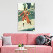 ヴィンテージ海賊、ハワード・パイルによるキャプテン・キットの肖像 キャンバスプリント (インサイチュ (リビング))