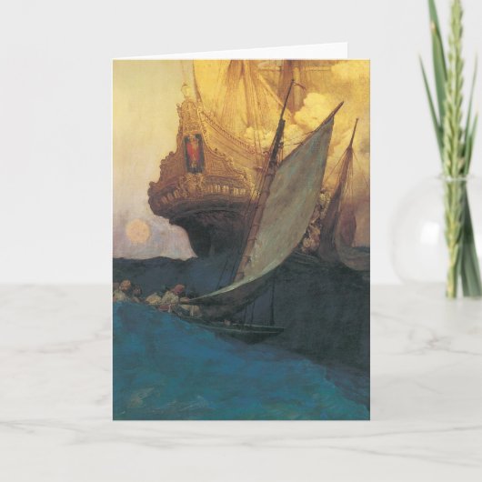 ヴィンテージ海賊、ハワード・ピレによるガレオン攻撃 カード (正面)