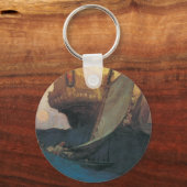 ヴィンテージ海賊、ハワード・ピレによるガレオン攻撃 キーホルダー (正面)